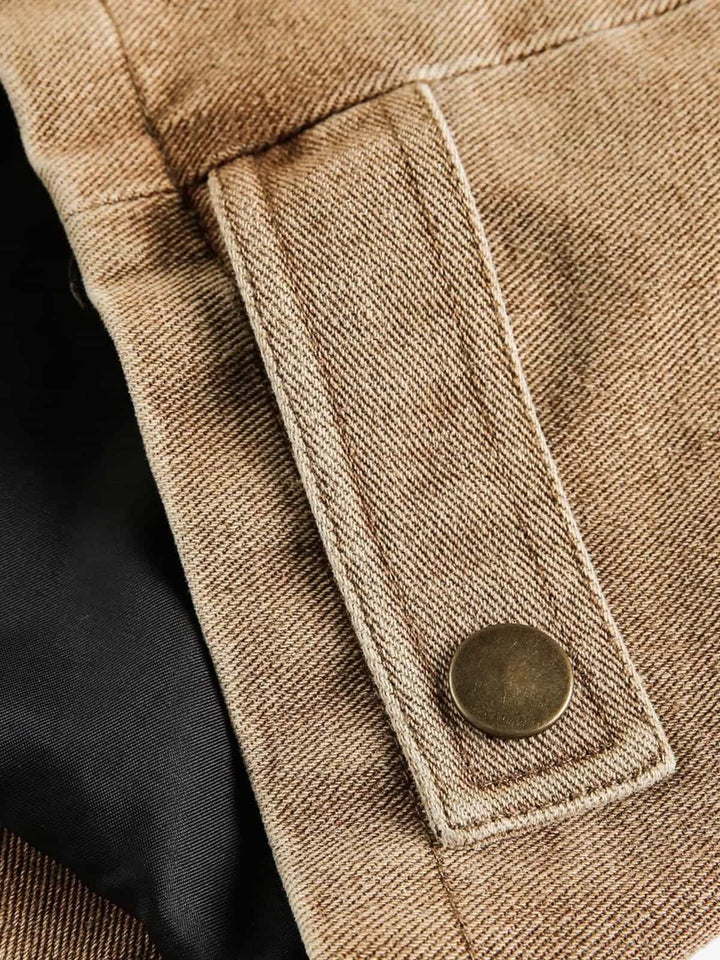 Punk Retro Collage Print Distressed Heavy Jacket - 2539