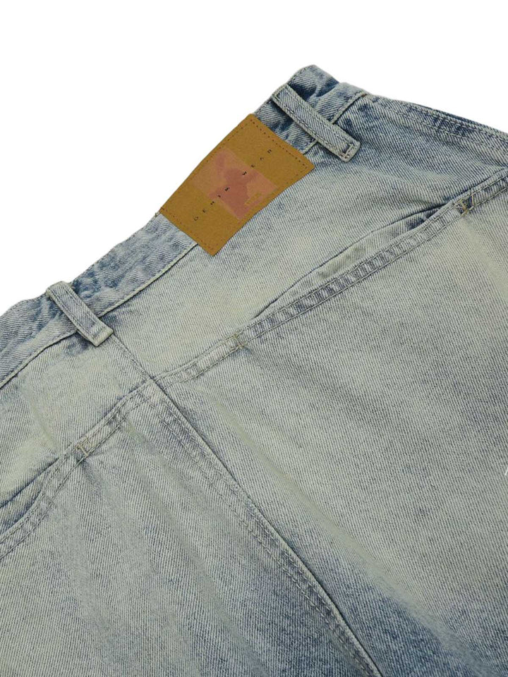 Distressed Baggy Barrel Jeans