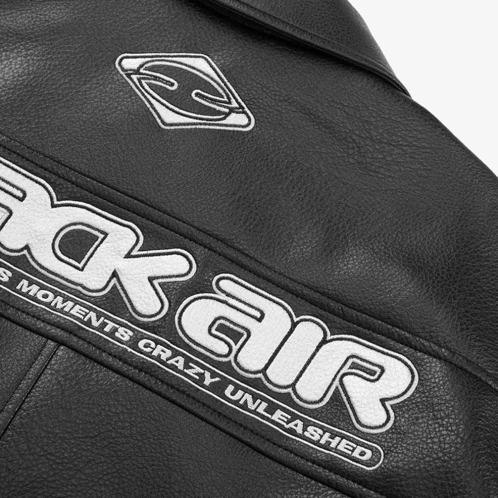 Faux Leather Vintage Street Black Air Jacket