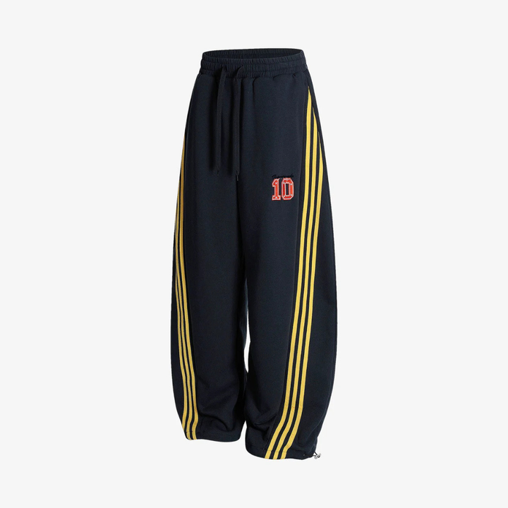 Fleece Vintage Side Stripe Drape Paratrooper Machete Wide Leg Pants