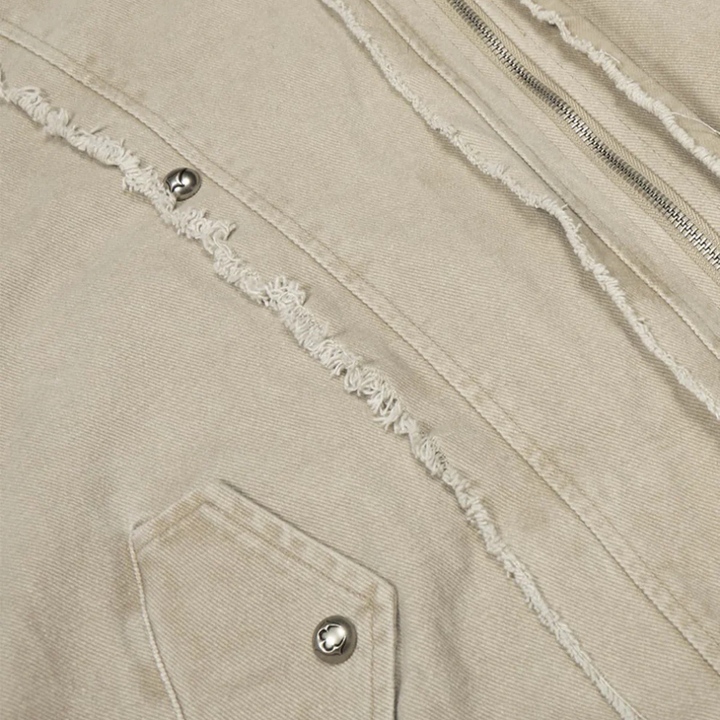 Retro Washed Fleece-lined Hooded Work Jacket