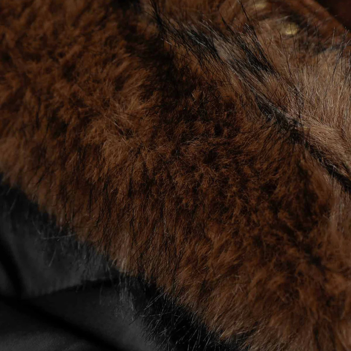 Streetwear Metal Clip Faux Fur Hooded Suede Bomber Jacket