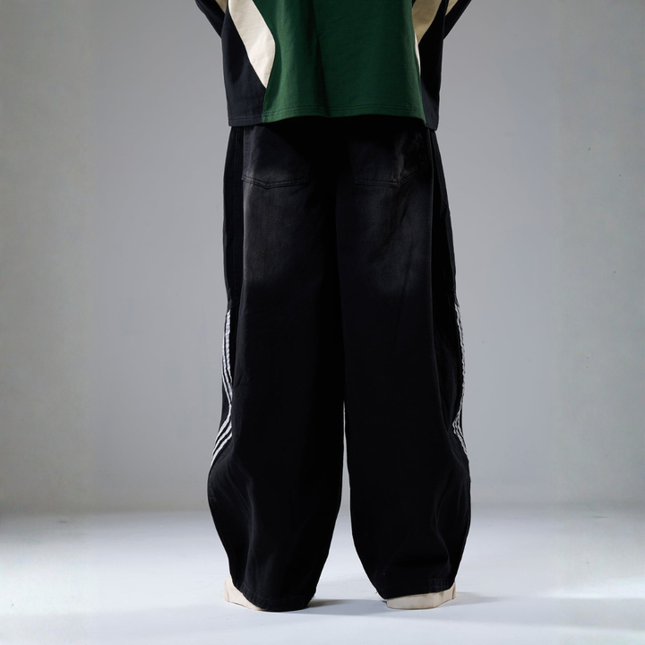 Denim Striped Barrel Jeans