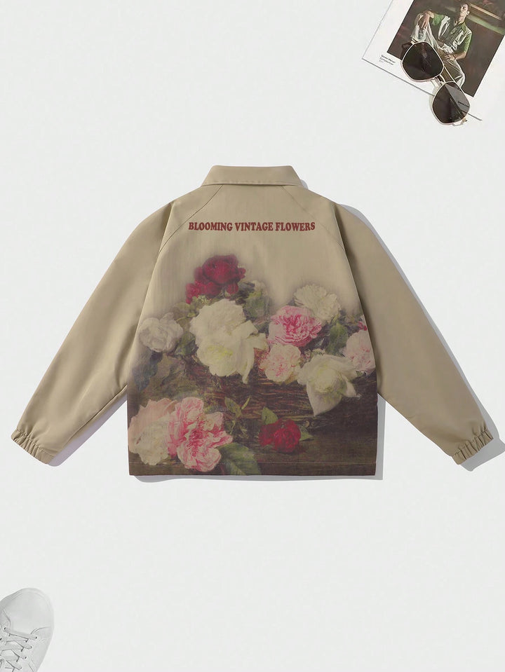 'Botanique' Graphic Zip-Up Jacket