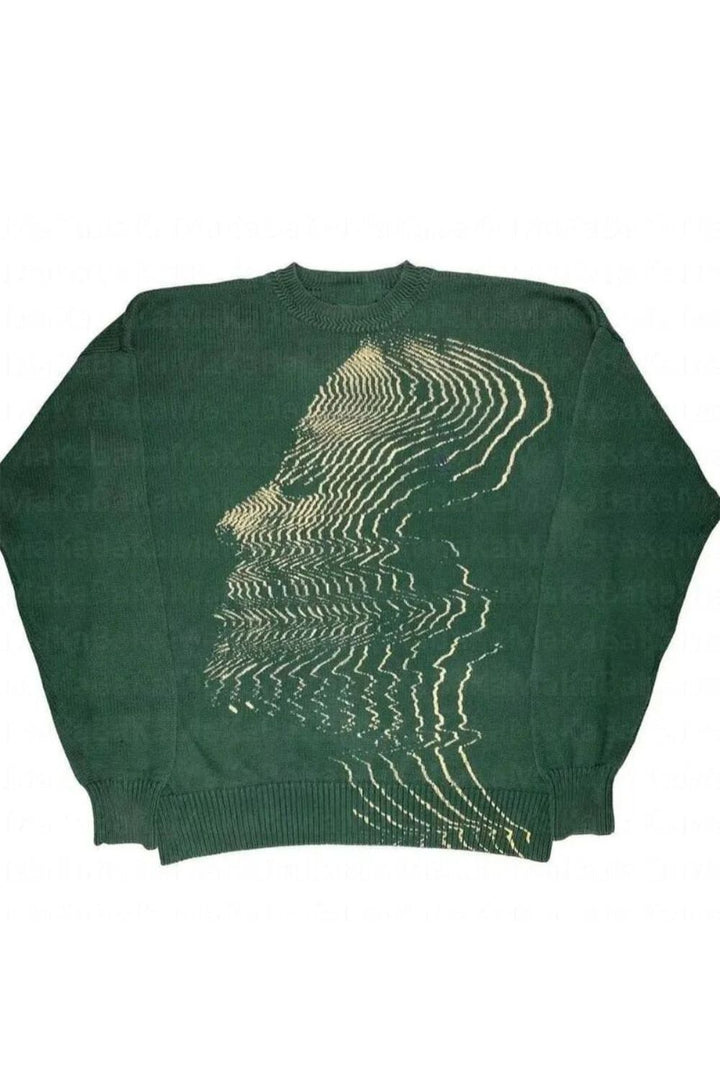 'Vibrations' Graphic Knitted Sweater