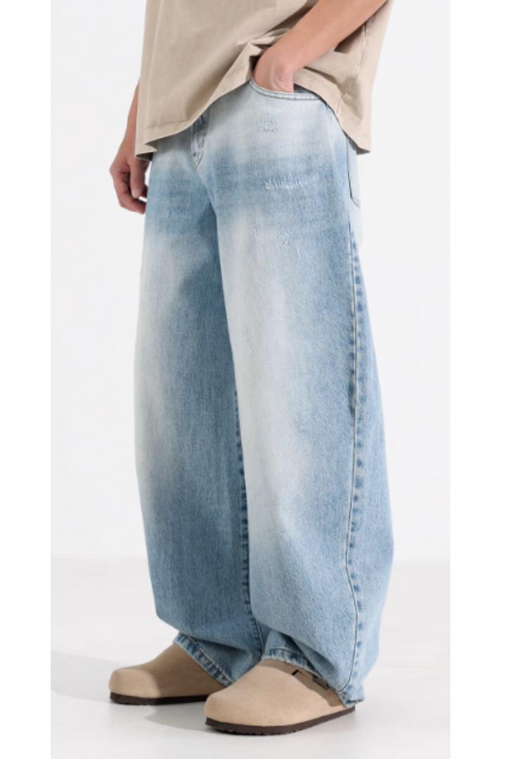 'Vanguard' Blue & White Scimitar Jeans