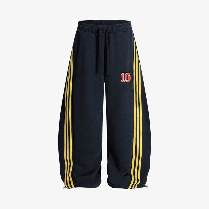 Fleece Vintage Side Stripe Drape Paratrooper Machete Wide Leg Pants