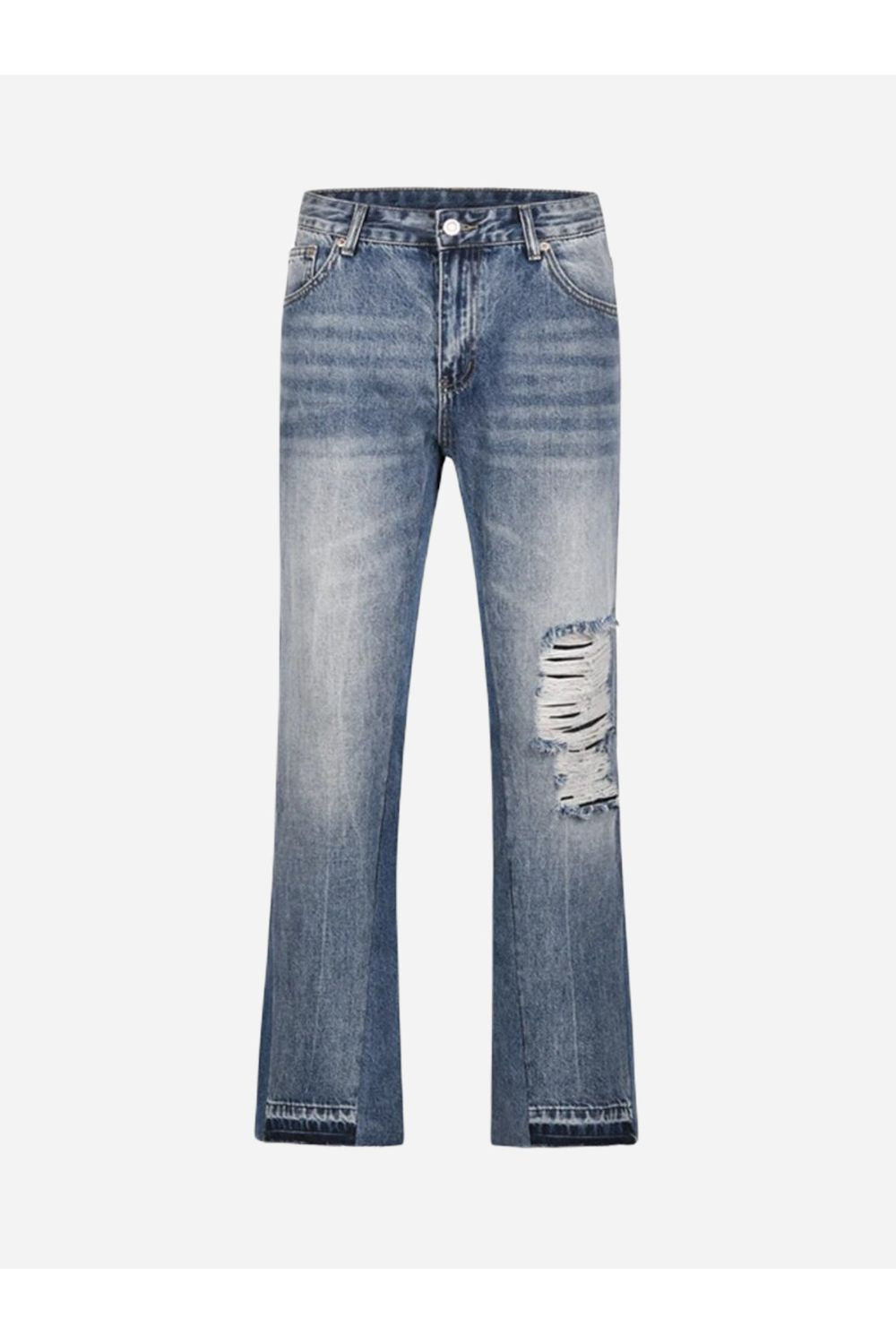 Jeans With Flare Design Ripped