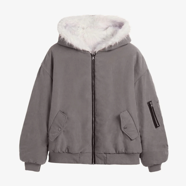 Oversized Reversible Fur Hooded Jacket