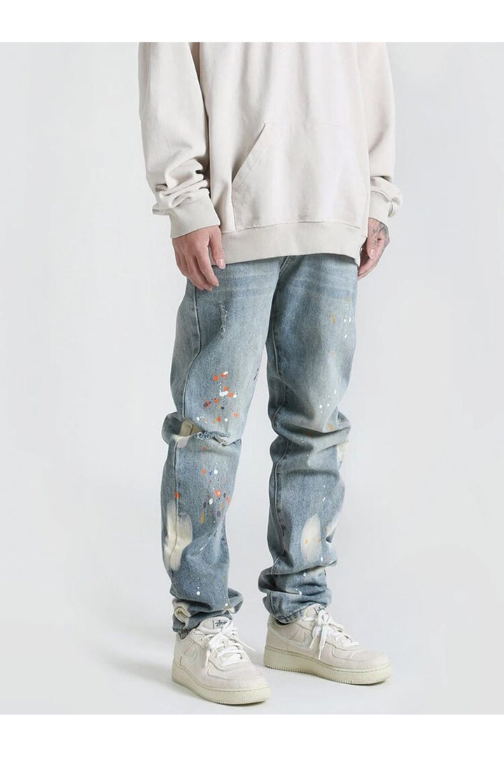 Jeans With Paint Design