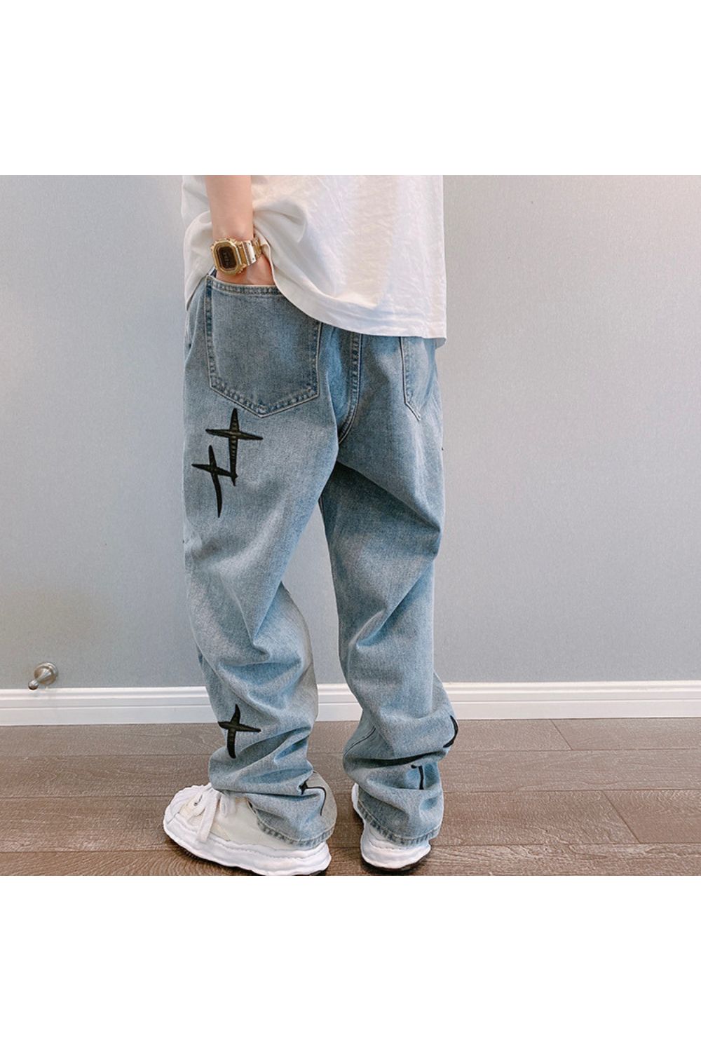 'Cross' washed jeans