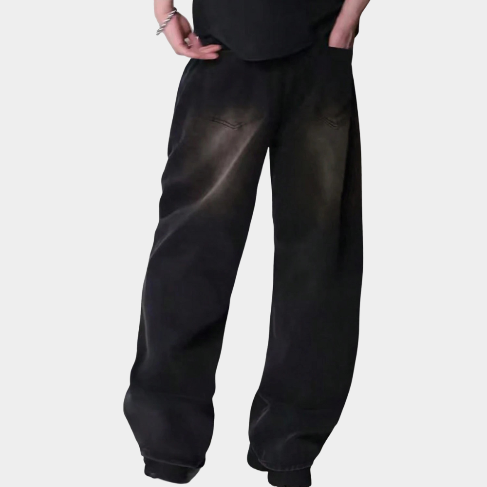 Wide Leg Jeans Black - Nostalgic Blue