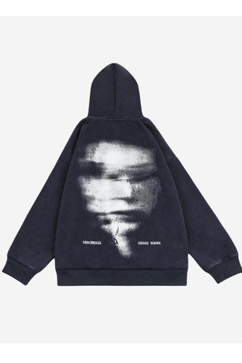 Zipper Hoodie With Face Print