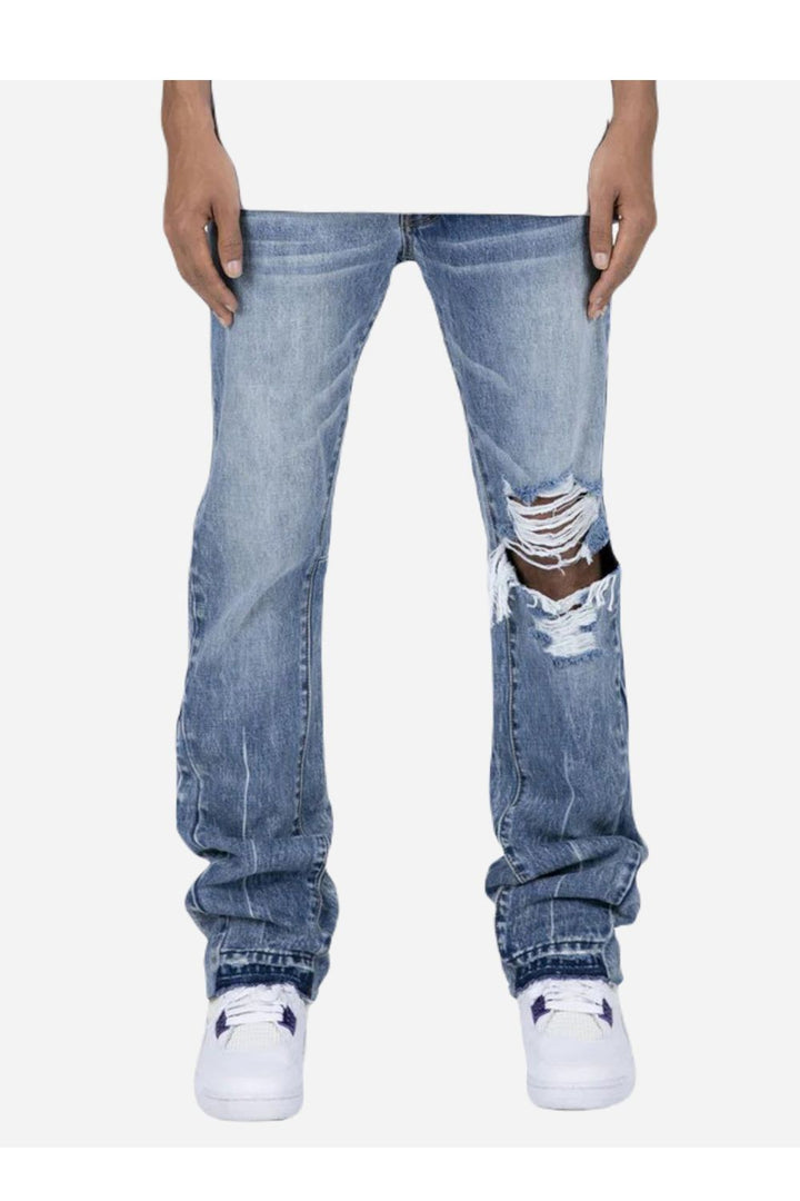 Jeans With Flare Design Ripped