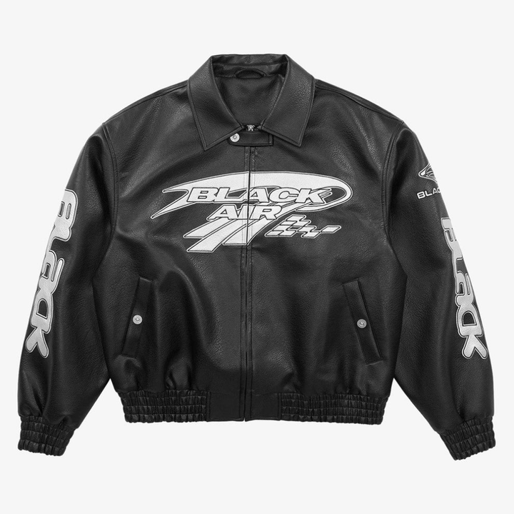 Faux Leather Vintage Street Black Air Jacket