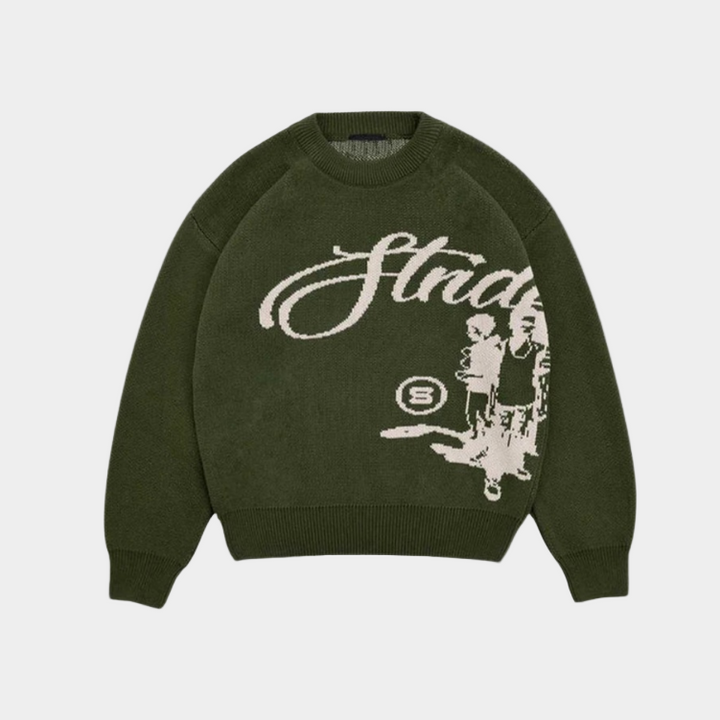 'Structure' Graphic Knitted Sweater