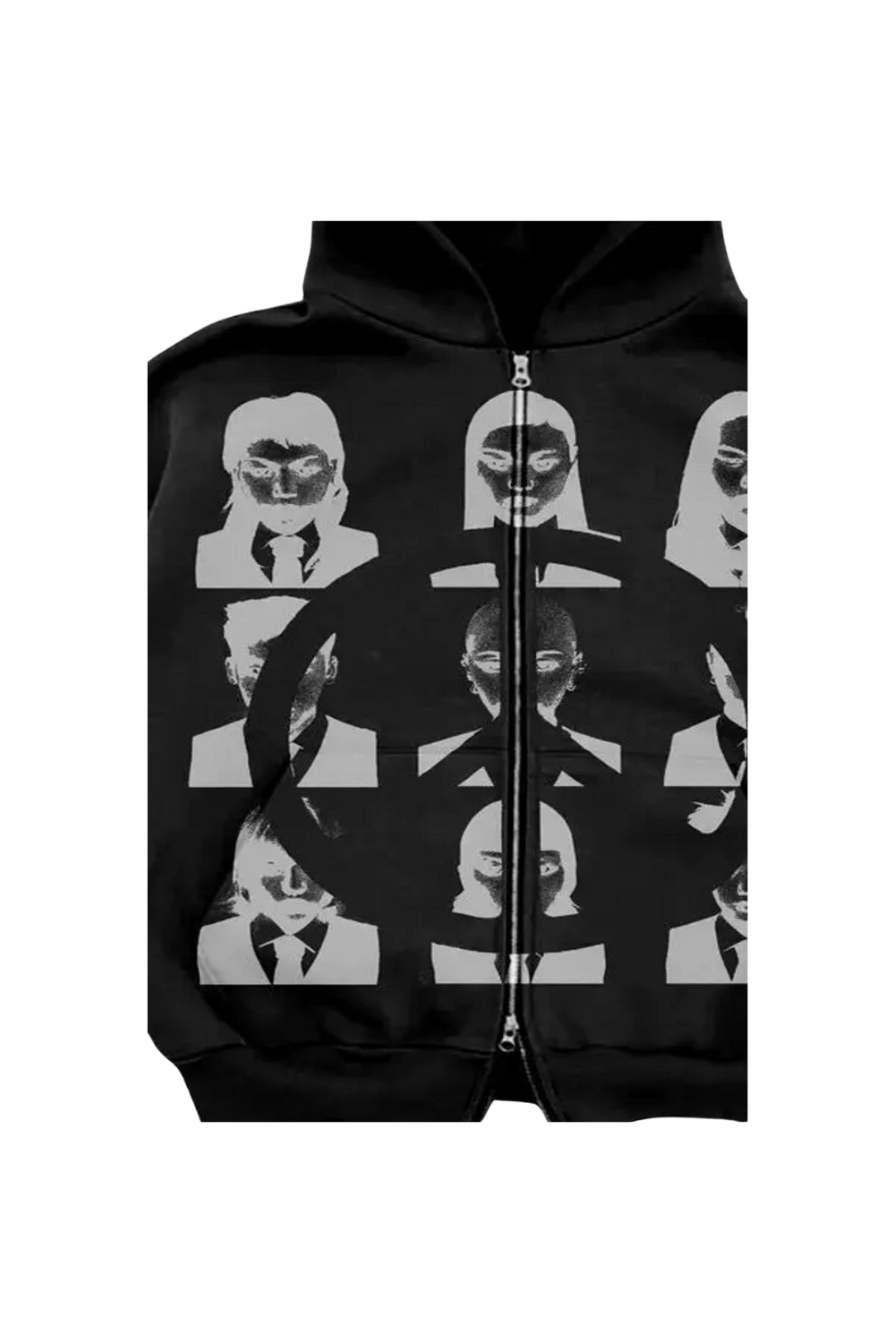 'Masked Icons' Graphic Zip Hoodie