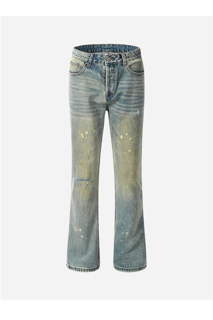 Jeans With Ripped Paint Design