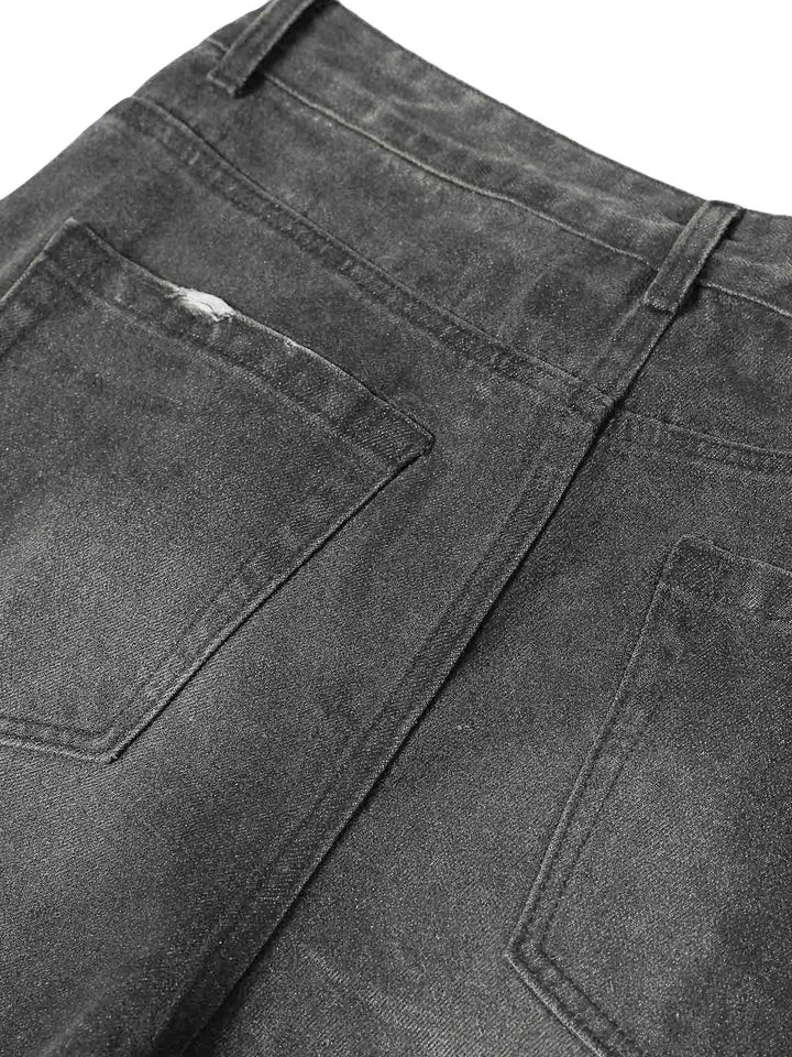 Washed Batik Straight Jeans