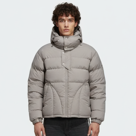 'Y2K' Puffer Jacket Button-Up - Black