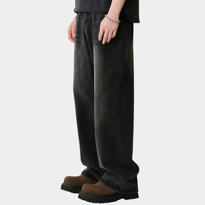 Wide Leg Jeans Black - Nostalgic Blue