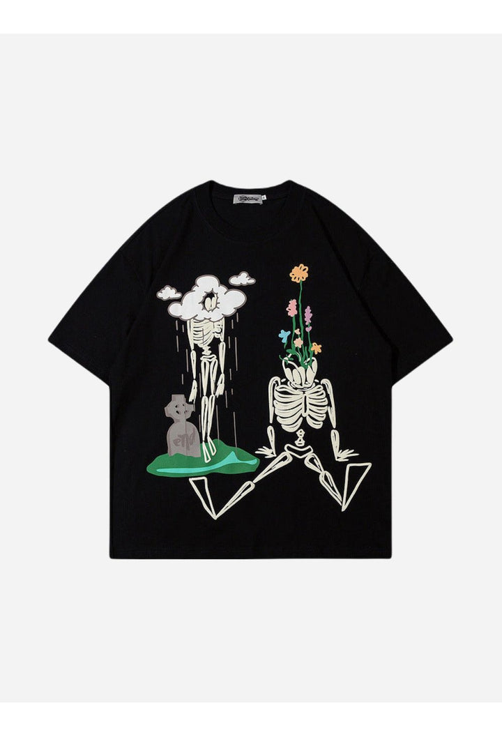 T-Shirt with skelleton puffer print