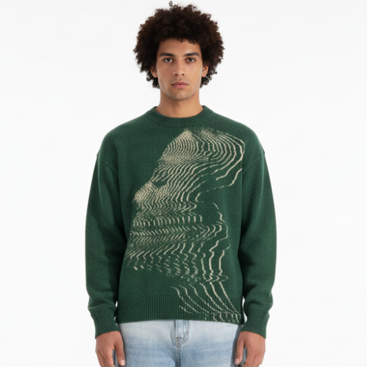 'Vibrations' Graphic Knitted Sweater