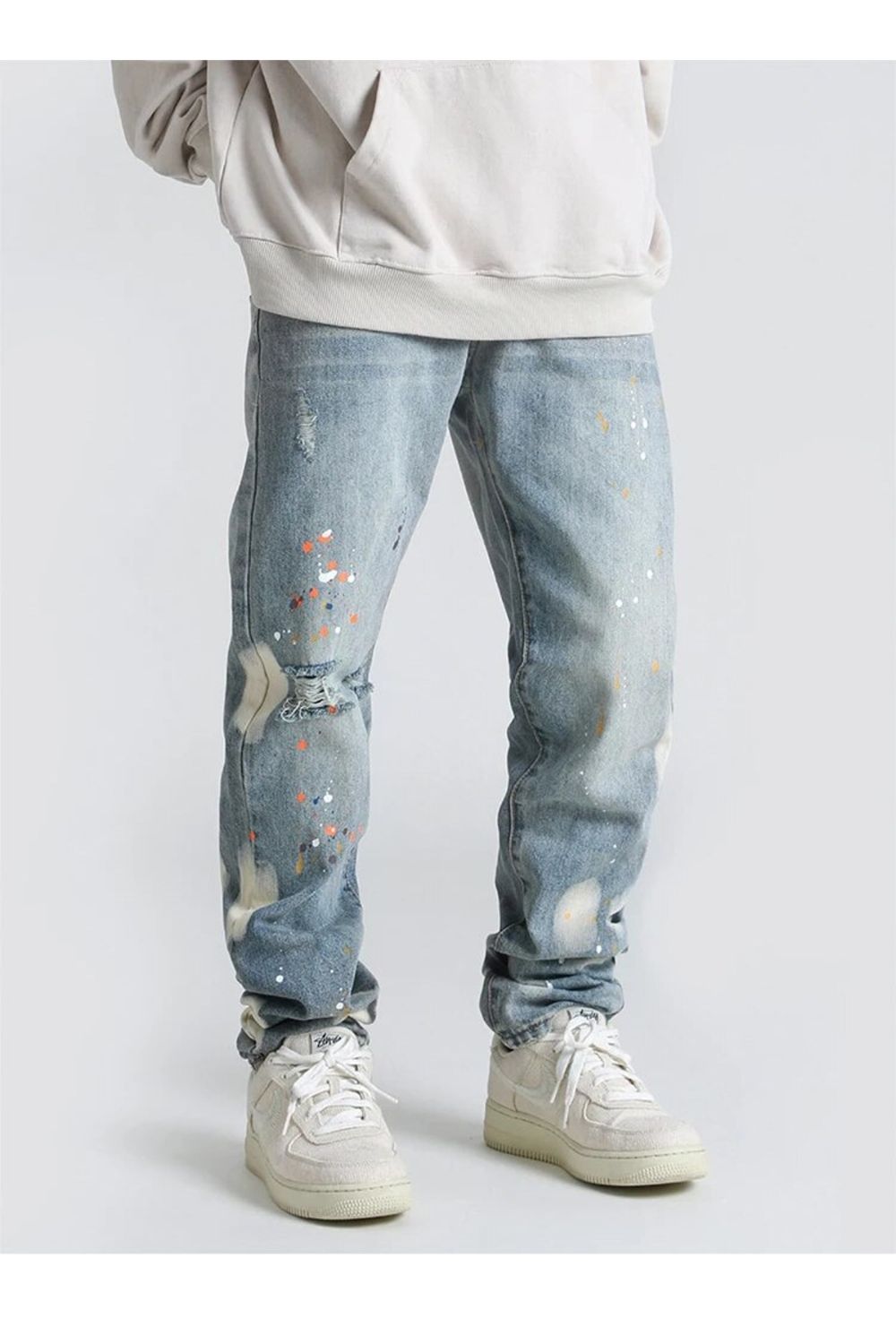 Jeans With Paint Design