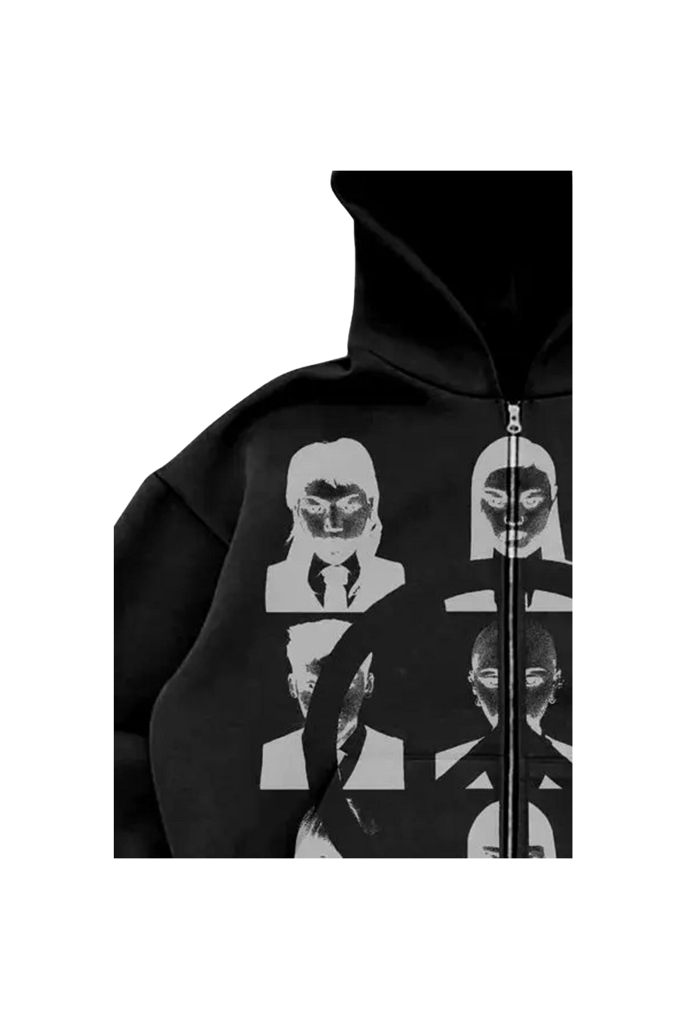 'Masked Icons' Graphic Zip Hoodie