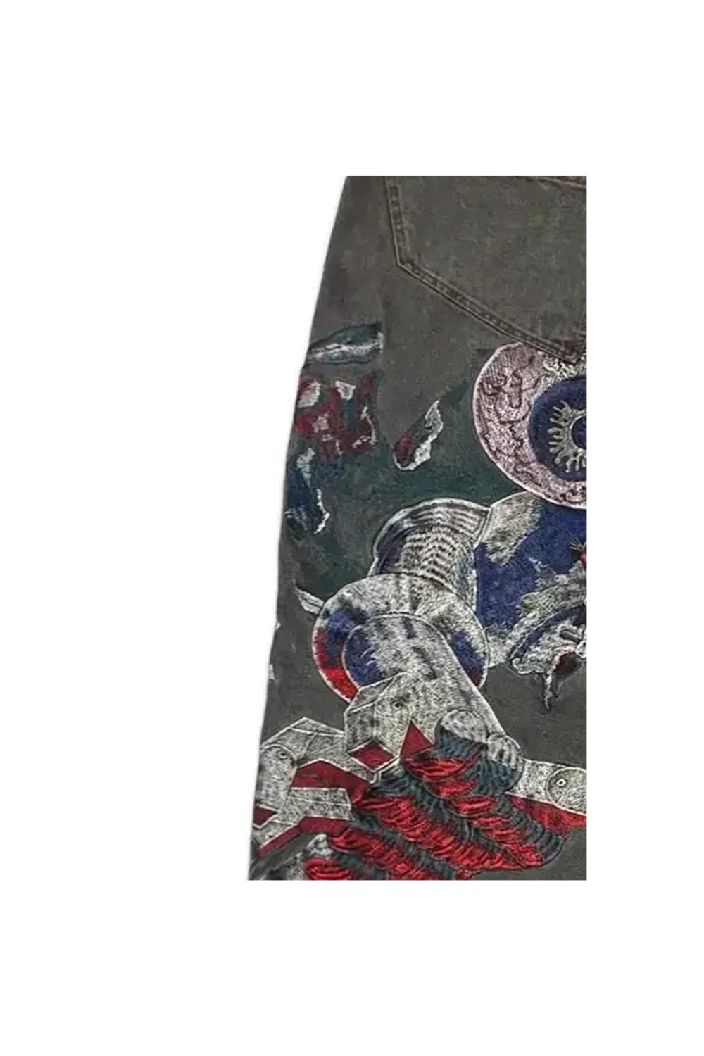 'Apocalyptic Vision' Embroidered Jeans