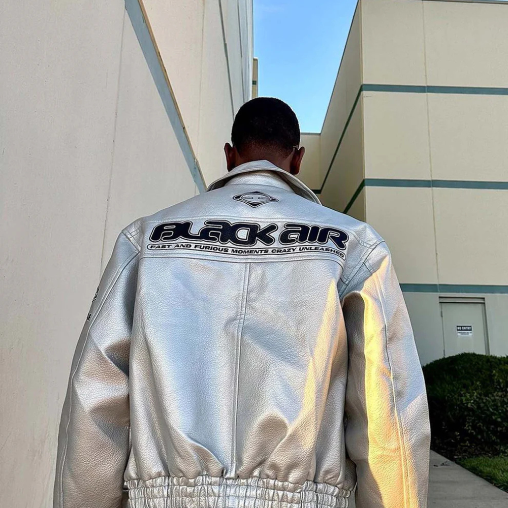 Faux Leather Vintage Street Black Air Jacket