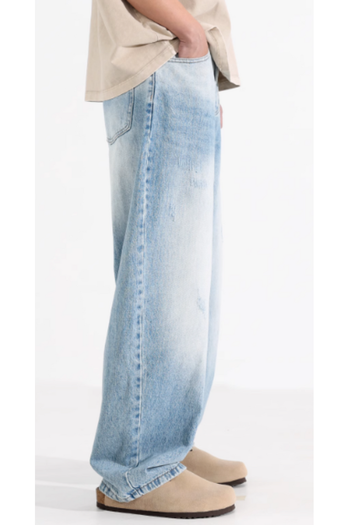 'Vanguard' Blue & White Scimitar Jeans