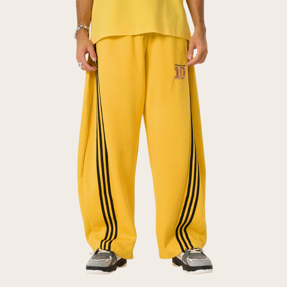 Fleece Vintage Side Stripe Drape Paratrooper Machete Wide Leg Pants