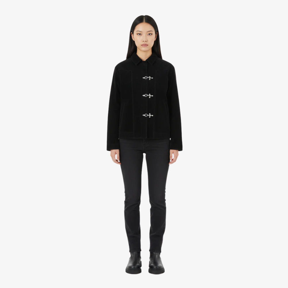 Retro Unique Metal Button Suede Lapel Bomber Jacket