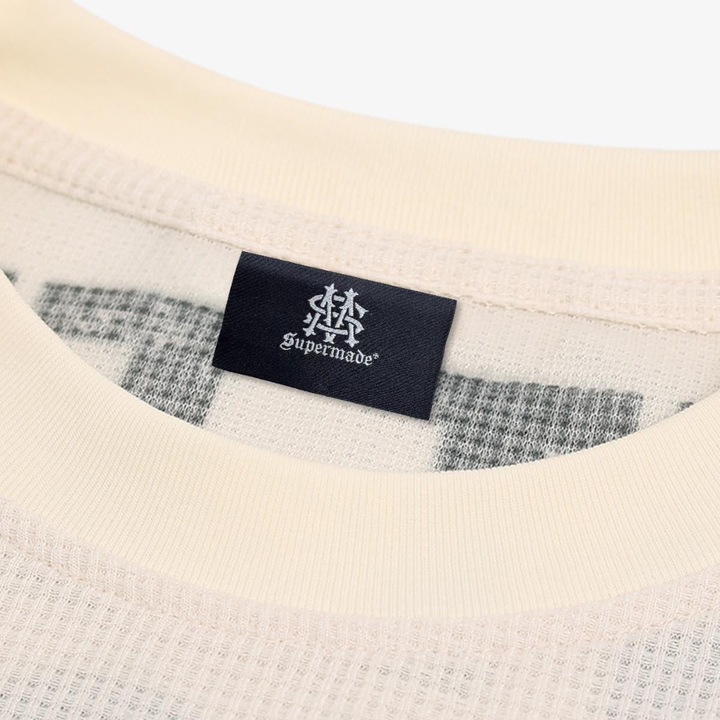 Knit Graphic Crewneck Sweatshirt - Apricot