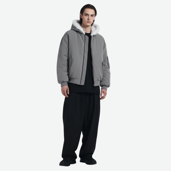 Oversized Reversible Fur Hooded Jacket