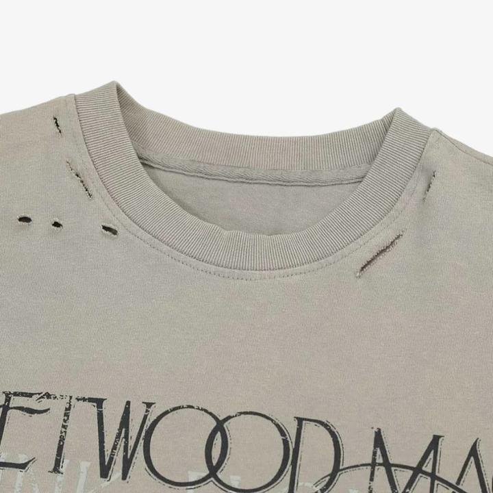 Jersey Distressed Camouflage Faux Two-Piece Graphic T-Shirt