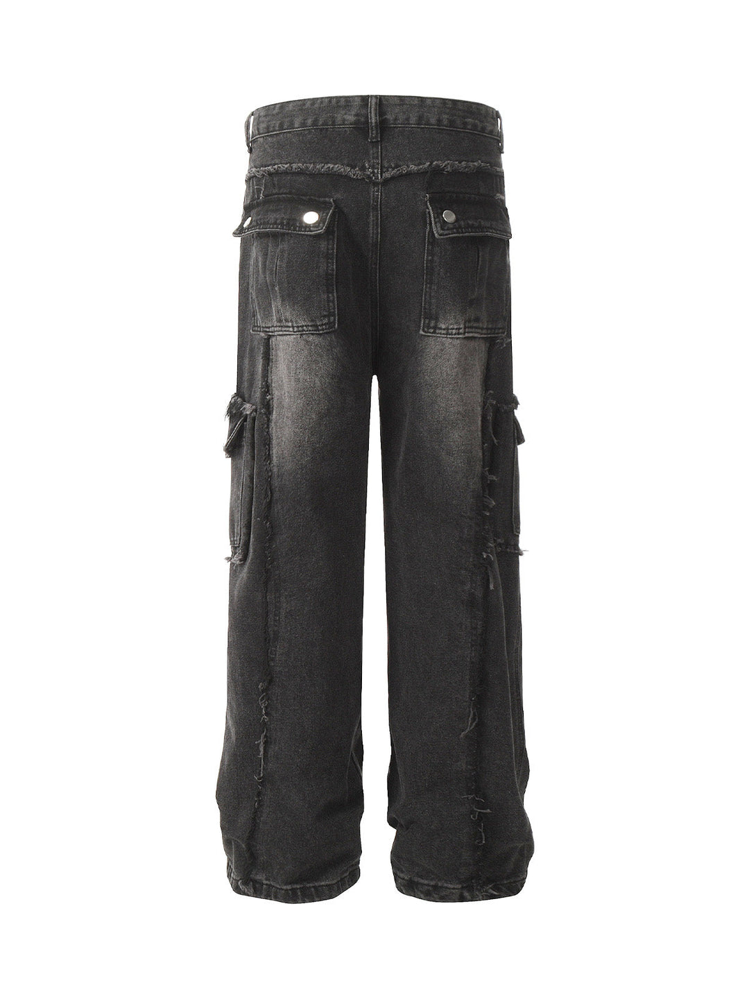 'Chiara' Distressed Raw Edge Cargo Jeans