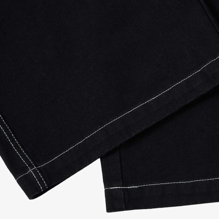 Deconstructed Contrast Embroidered Baggy Jeans