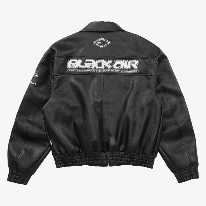 Faux Leather Vintage Street Black Air Jacket