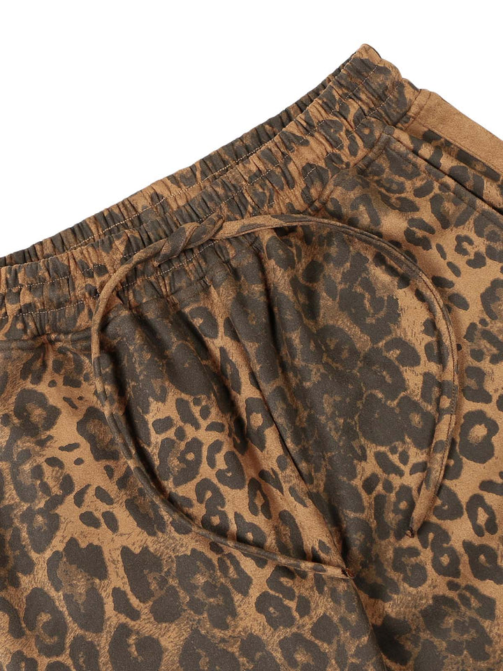 Thesupermade Cheetah Print Suede Tracksuit - 2277