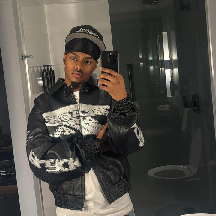 Faux Leather Vintage Street Black Air Jacket