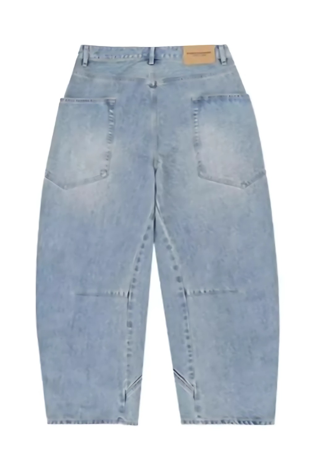 'Arc' Deconstructed Crescent Wide-Leg Jeans