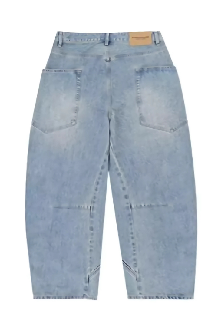 'Arc' Deconstructed Crescent Wide-Leg Jeans