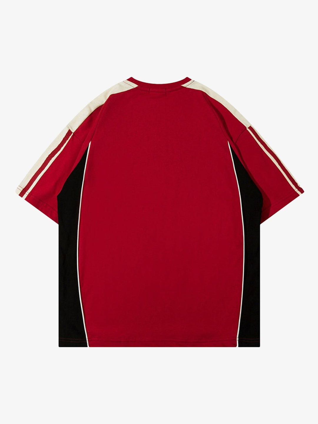 Color-Blocked Strip Racing T-shirt - 2076