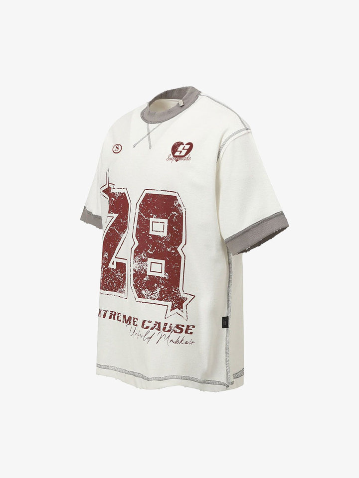 Distressed NO. 28 Jersey T-Shirt
