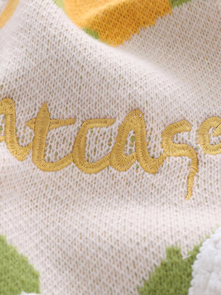 Graffiti Love V-neck Irregular Sweater