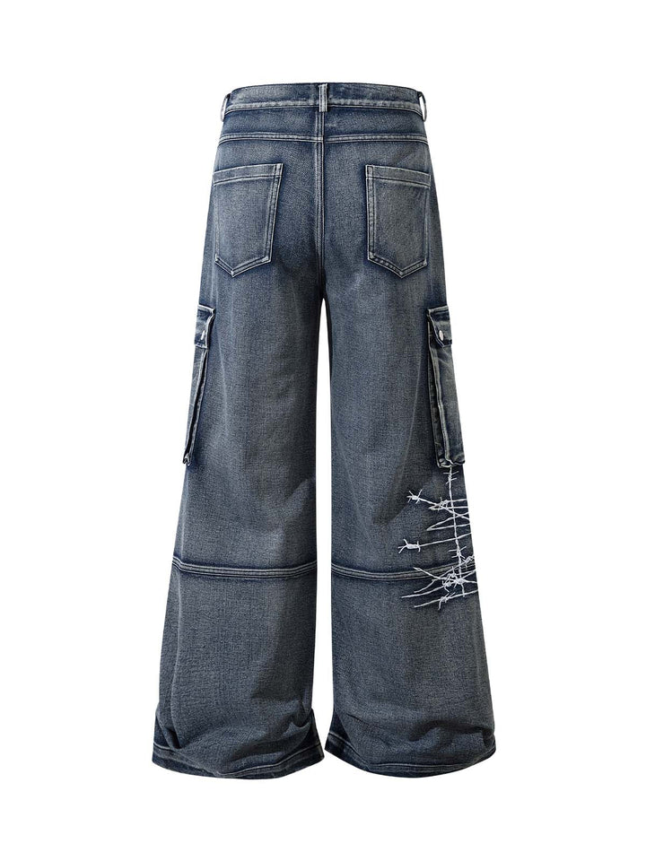 High Street Embroidery Hip-Hop Jeans - 2122