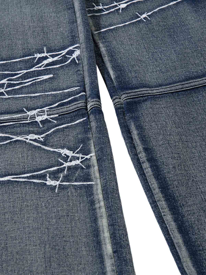 High Street Embroidery Hip-Hop Jeans - 2122