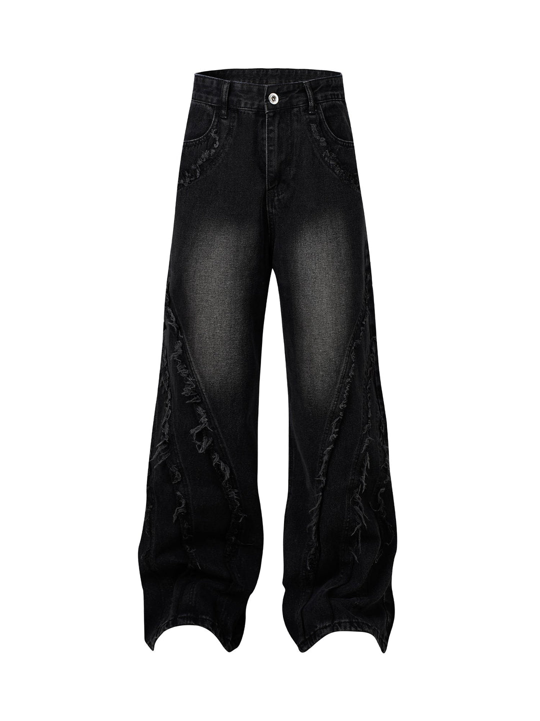 High Street Hip-hop Washed Fur Jeans - 2220
